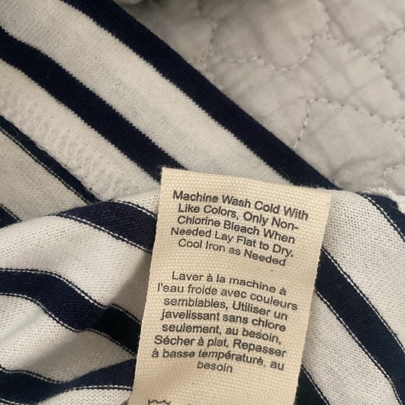 Grey State Millie Stripe Top Long Sleeve Spa White Midnight Navy Size 1 S - Picture 8 of 11